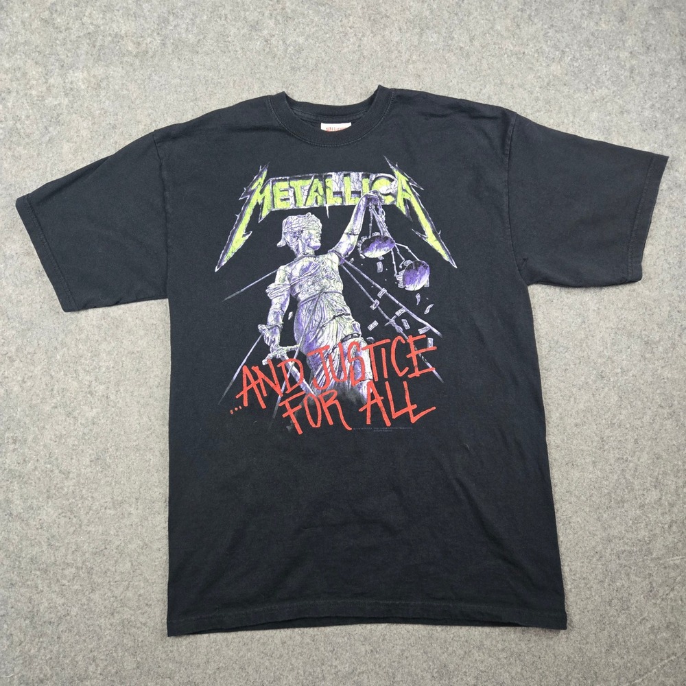 Metallica T Shirt Mens Medium Black And Justice For All Band Graphic Tee 2008
